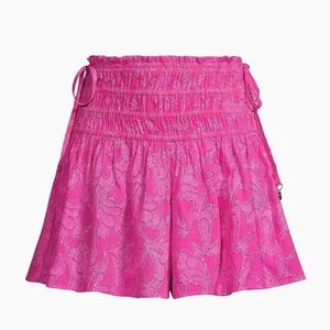 Milly NWT Wendy Heart Cotton-Blend Jacquard Smocked Shorts